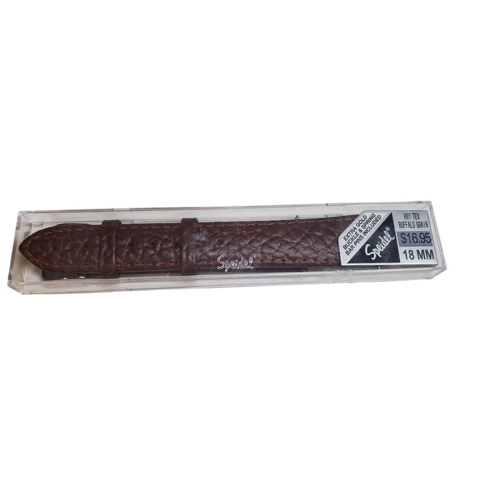 Speidel Watch Band - HVY Tex Buffalo Grain Leather - BRN 18mm 601-520